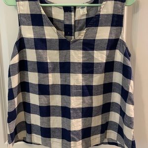 Old Navy Button Back Cropped Gingham Top Sz Small